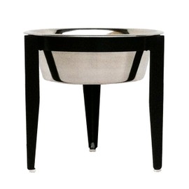 NMN Designs Vision Outdoor/Indoor Elevated Single Diner for Dogs - 10" Tall - Modern Minimalist Metal Dog Bowl Stand - Stylish Raised Pet Bowl for Large Breed - Premium Stainless Steel Bowl