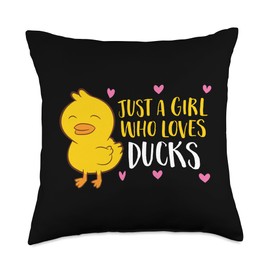 Just A Girl Who Loves Ducks Throw Pillow