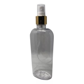 Meliars Botella Pet Oval 250 Ml Con Átomizador R24 Dorado (50 Pzs)