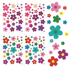 4 Sheet Flowers Car Stickers Set,Bike Flowers Decals,Bike Stickers for Frame,Waterproof Flower Car Decals Bicycle Sticker,for Window Journal Motorcycle Scoote