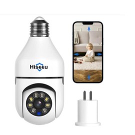 360°  View Wireless Light Bulb Camera, 2.4GHz & 5GHz WiFi Bulb Camera, 2-Way-Audio, Motion Detection and Alarm, 3MP Full Color Night Vision, SD/Cloud Storage, Work with Alexa, E26/E27 Socket - Color: 1 CAMERA, Size: 128 GB