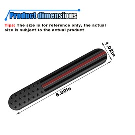 2PCS USA American Metal Flag Auto Fenders Emblem Sticker - 6"x 1" Adhesive Sport Badge 3D Embossed US Flag Car Decal Sticker - Patriotic Car Badge Decal Bumper Sticker for Auto SUV Window (Black/Red)