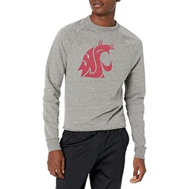Blue 84 Men's Washington State Cougars Tri-Blend Crewneck Sweatshirt Vintage Icon Heather Grey, Grey, Small