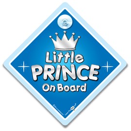 Little Prince on Board Sign Baby on Board Sign for Prince Prince Car Sign Child on Board Tailgate Deterrent Car Sign 14cm x 14cm