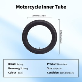 130/90-16 Inner Tube 5.00/5.10-16,140/80-16,140/90-16,150/80-16 Compatible with Heavy Duty Motorcycle Balance Inner Tube TR4 Straight Valve Stem for Street and Off-Road Applications(2 PCS)