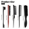 5 Pcs Slick Back Hair Brush Set Boar Bristle Hair