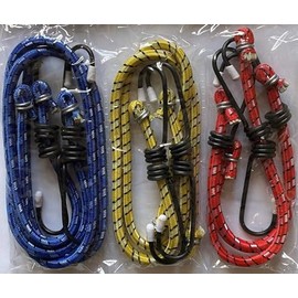 HITHIKA 6 Pack Heavy Duty Bungee Cords with Hooks – Strong Elastic Tie Down Straps for Tarp, Cargo, Motorcycle, Luggage, Trailer, Car, Camping, RV, Roof Rack, Outdoor Use, Waterproof Stretch Cord