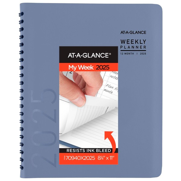 AT-A-GLANCE 2025 Planner, Weekly & Monthly, 8-1/4" x 11", Large,