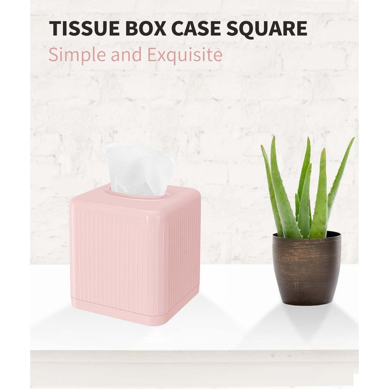 Livelab Tissue Box Cover with Base - Square Plastic Holder,