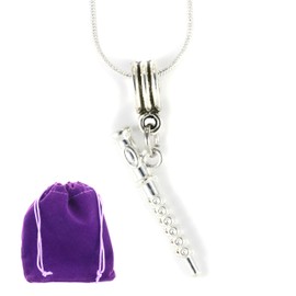 Dave The Bunny Flute Necklace - Flutes - Musical Instrument Jewelry as Flute Accessories Gifts and Music Instruments Flute Jewelry for Women or for Musical Wind Instruments or Flutes for Beginners