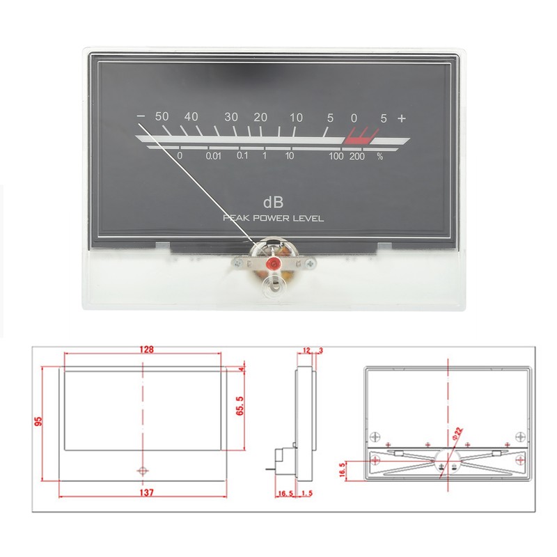 TS-DBPW-134-2Q DB Level VU Meter Head with Driver Board White