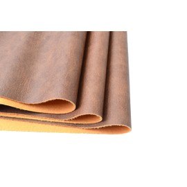 Soft PU Fabric Leather 2 Yard 54" x 72" Pleather，1.25mm Thick Brown Faux Leather Fabric Leather Upholstery Fabric Vinyl Upholstery Material