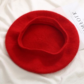 Beret Hat Women, Winter Berets for Women Girls Fashionable Warm Retro Hat (UK, Numeric, 7, 7 1/4, Red)