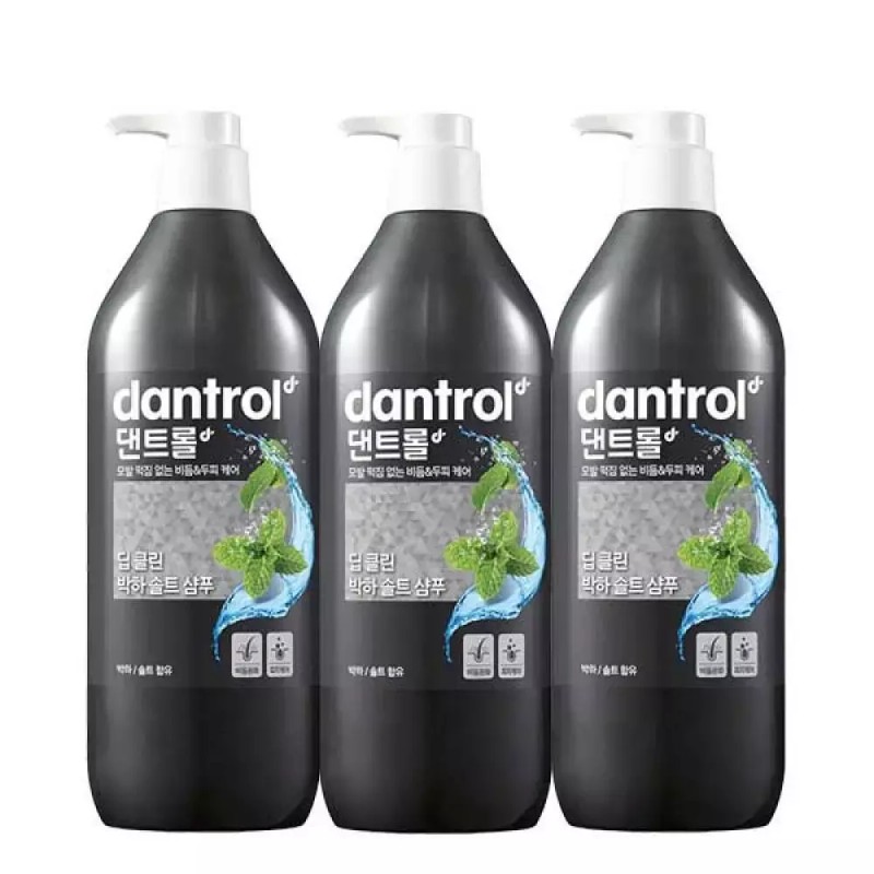 DenToRoil 댄트롤 비듬두피 샴푸 딥클린박하솔트, 820ml, 3개 Dantrol Dandruff Shampoo