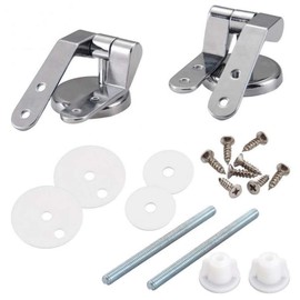 1 Pair Zinc Alloy Toilet Seat Hinge Mountings with Bolts Screw and Nuts Top Tightening Toilet Lid Hinge Toilet Replacement Part for Flush Toilet Cover