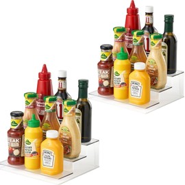 vacane Premium 3 Tiered Shelf Spice Organizer for Cabinet, Spice Shelf and Jar Organizers Make Up Organization Great for Pantry, Bathroom, Kitchen, Office - 2 Pack