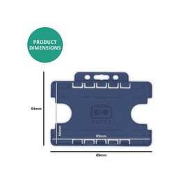 Customcard ltd® Double Sided ID Card Holder Two Sided Badge Holder Navy (Pack of 1)