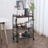 Walnut 3-Tier Modern Kitchen Trolley Versatile Portable Storage with Eco-Friendly