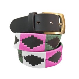 Carlos Diaz Mens Womens Premium Unisex Brown Leather Embroidered Designer Polo Belt (115 cm/ 44-46 Inches)