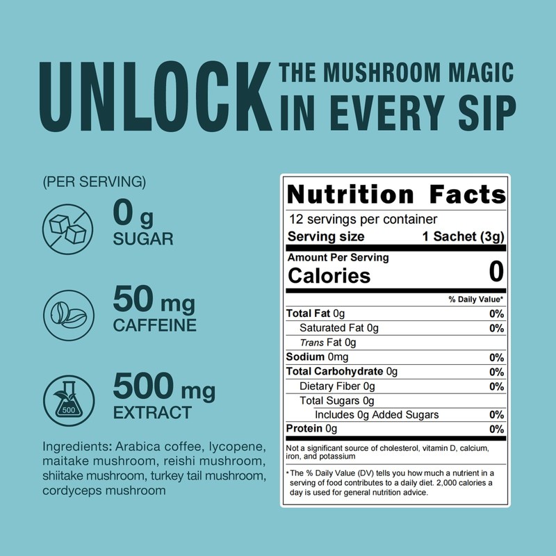ECO-TASTE Mushroom Coffee Mix, Designed for Immunity with Lycopene, Maitake,