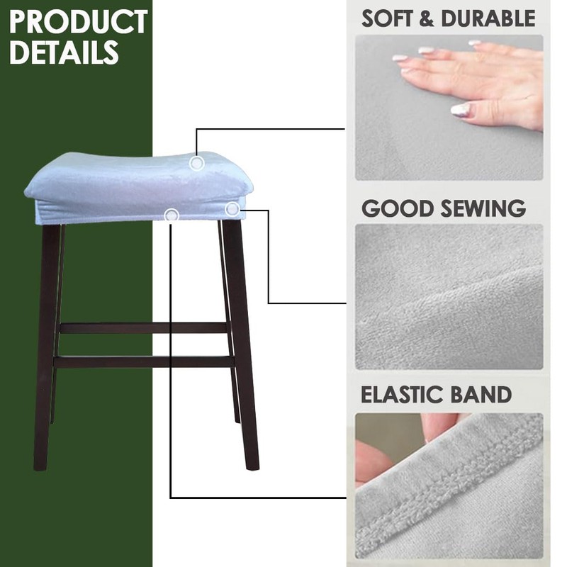 Bifaunvogel Bar Stool Cover Rectangle Set of 4 Velvet Stretch