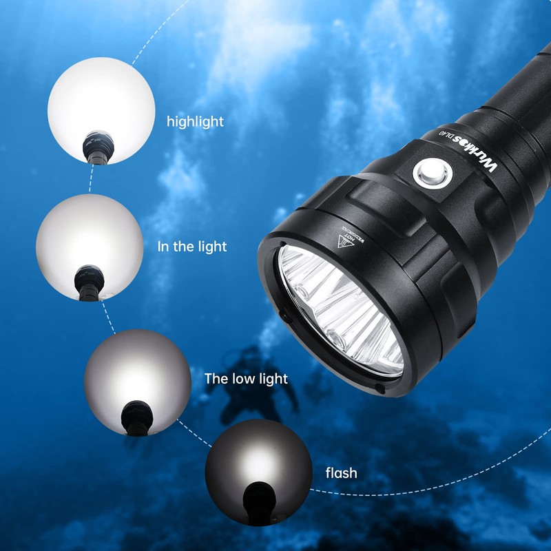 Wurkkos DL40 5000Lumen Dive Lights Scuba Diving, 90 High CRI