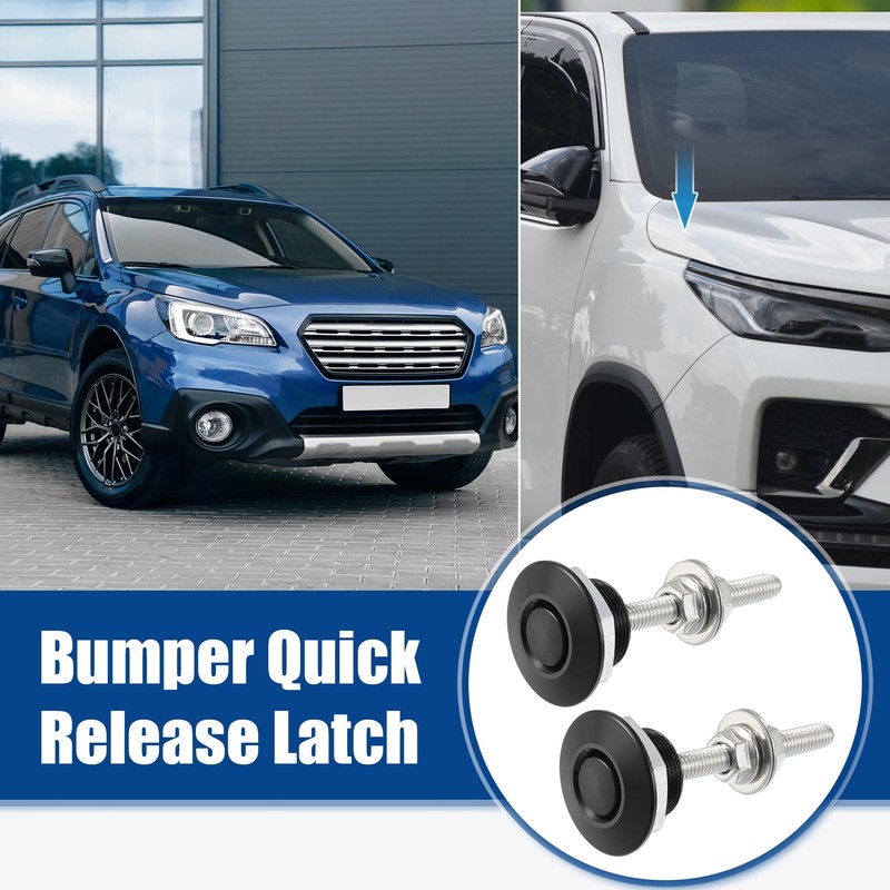X AUTOHAUX Black Bumper Aluminum Alloy Hood Pin Lock Push