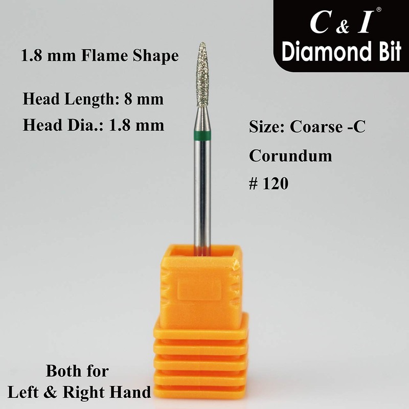 C & I Diamond Nail Drill Bit Flame Shape E-File