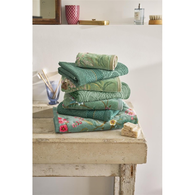 Pip Studio Les Fleurs Hand Towel Green 55 x 100