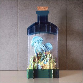Message in a Big Bottle Greeting Card - Jellyfish Reef
