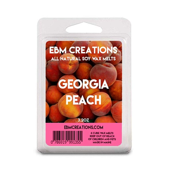 Scented All Natural Soy Wax Melts - 6 Pack Clamshell 3.2oz (Georgia Peach)