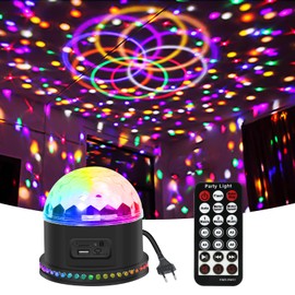 Disco Ball Party Light 54 LEDs, Gomifie Disco Light Party Light Music Controlled and Two Speakers, Disco Ball Children's LED Party Lamp with 3 Noise-Activated Modes for DJ, Christmas, Bar and Party