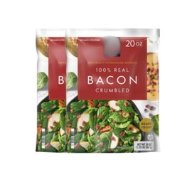 Real Crumbled Bacon Naturally Harwood Smoked Ready to Eat 20 oz.(2 PK)