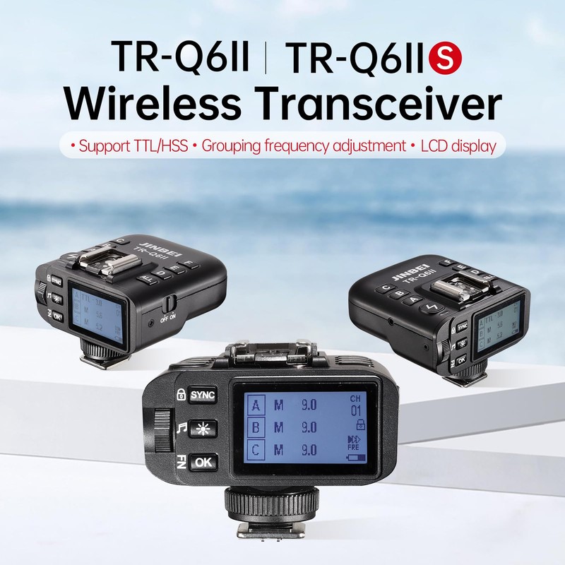 JINBEI TR-Q6II TTL Wireless Flash Trigger Transmitter, 2.4G 1/8000s HSS