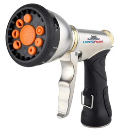 HEAVY DUTY METAL Garden Hose Sprayer Nozzle (9 Spray Pattern) - 3/4" Standard Fit - NO LEAK - RUST PROOF - Sprayer Nozzle for Outdoor Garden Hose - 9 Adjustable Pattern Sprinkler Head