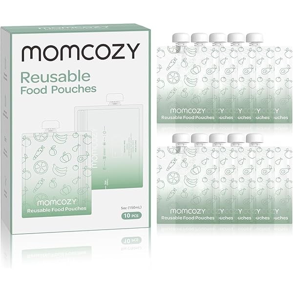 Momcozy Reusable Baby Food Pouches for Toddlers,BPA Free Plastic,Food Safe,Freezer