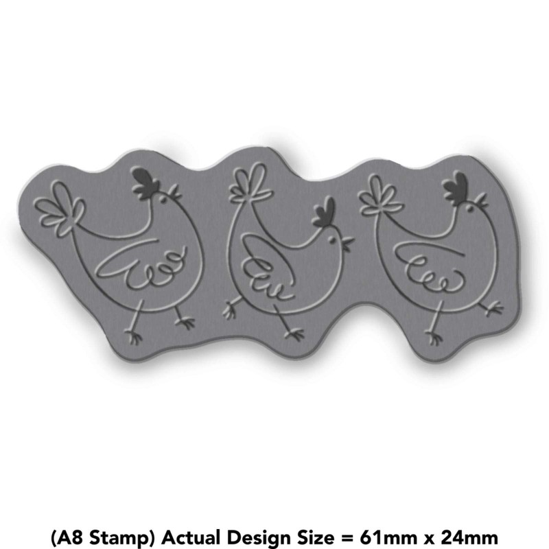Azeeda A8 'Chickens' Unmounted Rubber Stamp (RS00030885)