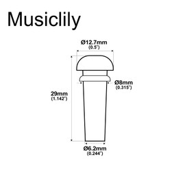 Musiclily Slotted Ebony Acoustic Guitar Endpin, Black (2 pieces)