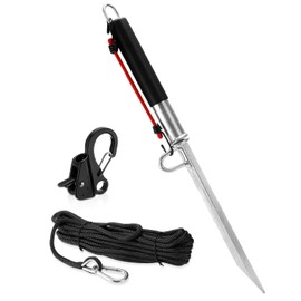 Venussar 32'' Sand Spike Boat Anchor Pole, with Stainless Steel Boat Anchor Hook and Boat Anchor Line 50ft, for Shallow Water Shore, Beach, Sandbar