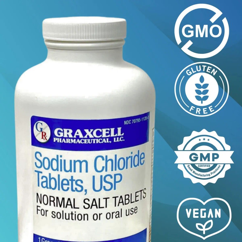 Cápsulas De Cloruro De Sodio Graxcell 1g, 300 Piezas