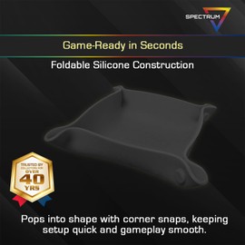 BCW Spectrum Bit Trays - Black Silicone Folding Trays for Board Game Organization