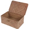 FEILANDUO Wicker Shelf Baskets with Lids Seagrass Storage Basket Container