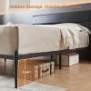 tooluck Modern Queen Bed Frame with Headboard All Metal Slats