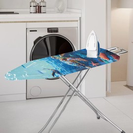 Sea Turtle Ironing Board Cover and Pad Soft Fabric Cover with Padding Heat-Reflective Scorch Resistant Home Decorations Black