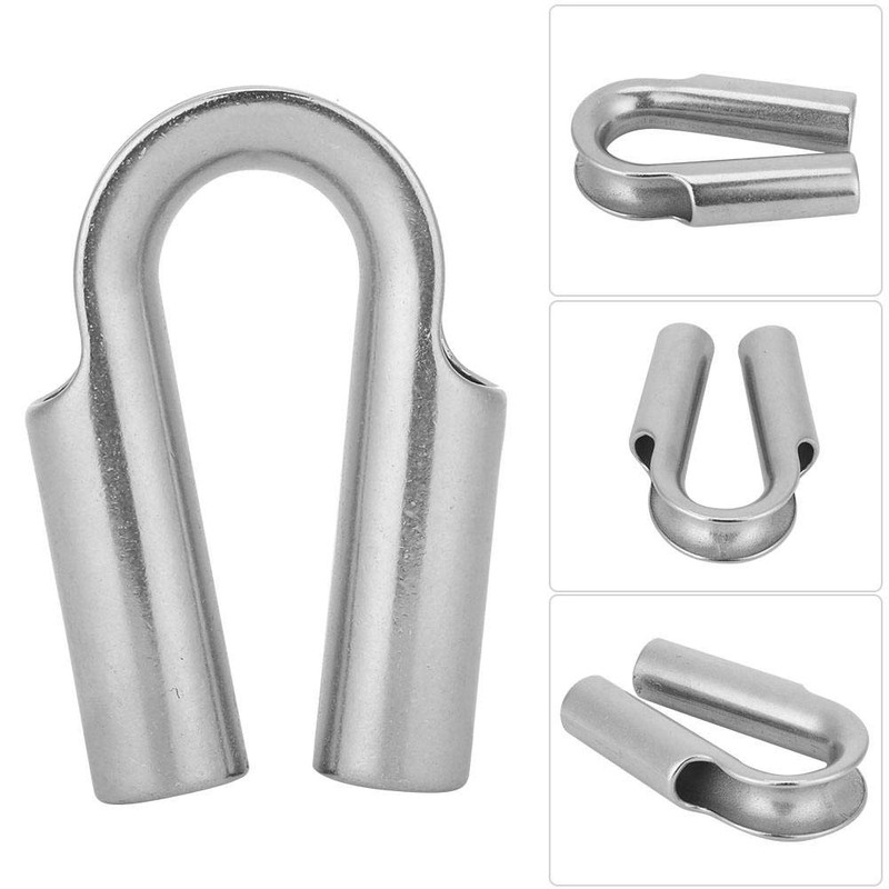 Alomejor Rope Thimble Stainless Steel Pipe Thimble for 6mm 7mm