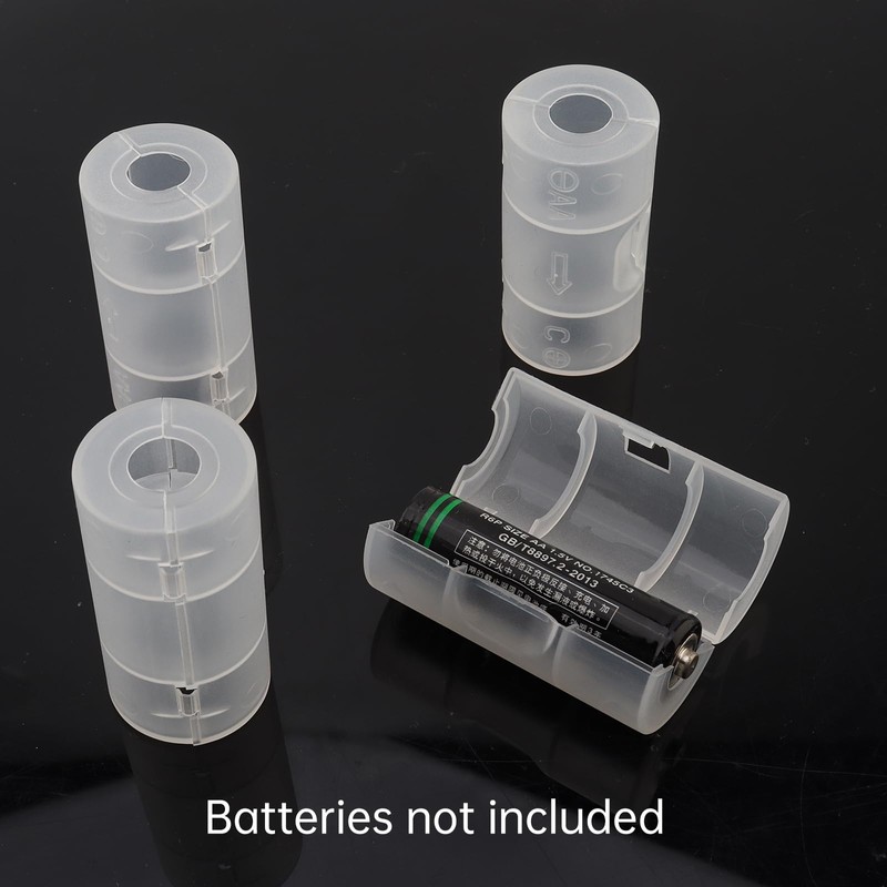 OriGlam 4Pcs AA to C Size Battery Converter, Battery Adapter