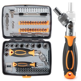 WAARG - Ratcheting Screwdriver Set -68 in 1 Socket Set & Magnetic Screwdriver Bit Set with Rotatable Ratchet Handles