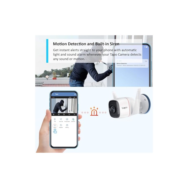 Tapo Tapo TC65 2K Security Camera Outdoor Wireless & Wired,