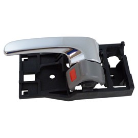 TRQ Rear Left Interior Door Handle Chrome & Stone Gray Drivers Side Compatible with 2000-2004 Toyota Avalon