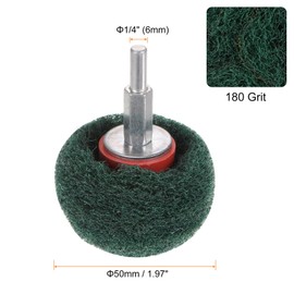 HARFINGTON 5pcs Mushroom Buffing Wheel for Drill 2" x 1" 180 Grit 1/4" Shank Grinding Cleaning Abrasive Buffing Polishing Wheel for Metal Stainless Steel Aluminum Jewelry Glass, Green
